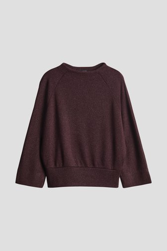 Le devant de Pull bordeaux à manches 3/4 de Opus pour Femmes