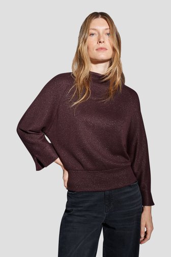 Le devant de Pull bordeaux à manches 3/4 de Opus pour Femmes