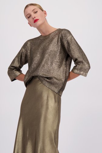 Pull bronze chiné à manches 3/4