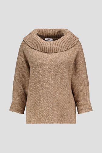 Le devant de Pull brun à manches chauve-souris de Libelle pour Femmes