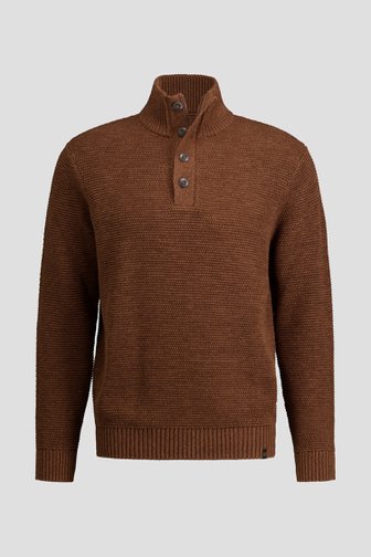 Le devant de Pull brun en maille de Ravøtt pour Hommes