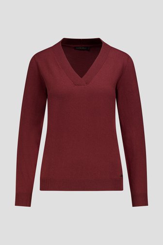 Photo produit 1 de Pull brun rouge à col en V de Claude Arielle pour Femmes