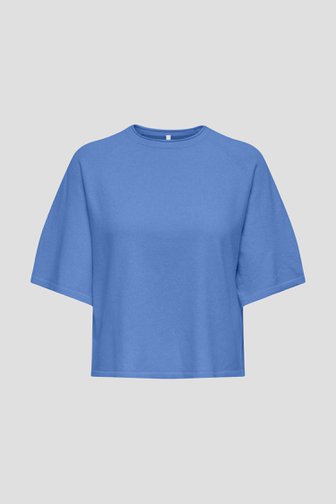 Photo produit 1 de Pull chiné bleu avec manches courtes de ONLY Carmakoma pour Femmes