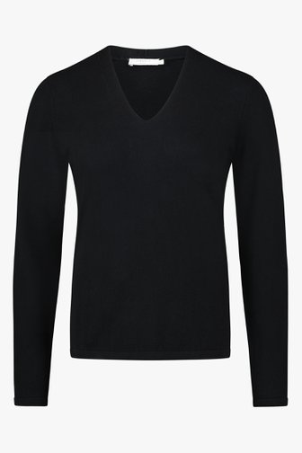 Pull col V noir de Liberty Island pour Femmes