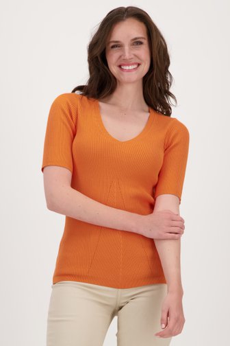 Pull côtelé orange de More & More pour Femmes