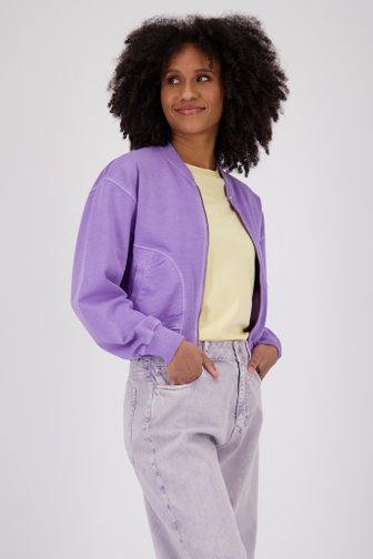 Pull délavé violet avec fermeture éclair de Louise pour Femmes