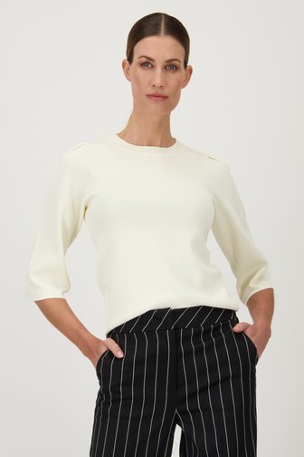 Pull écru à col rond de D'Auvry pour Femmes