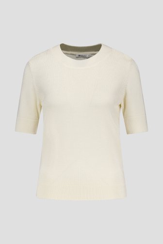 Pull ecru à col rond et manches courtes de D'Auvry pour Femmes