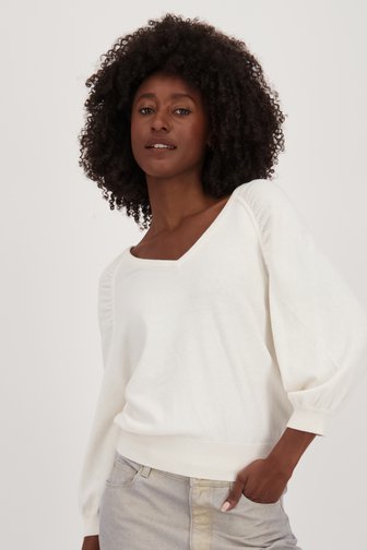 Pull écru à manches ballon	 de Louise pour Femmes