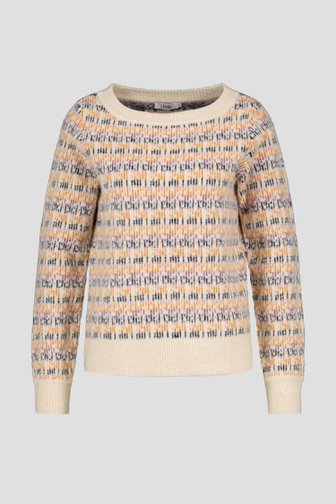 Pull écru avec motif coloré de Libelle pour Femmes