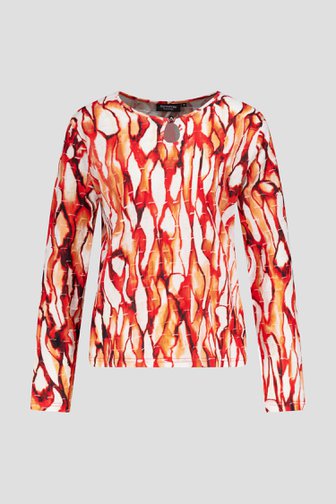 Pull écru avec texture et imprimé corail de Signature pour Femmes