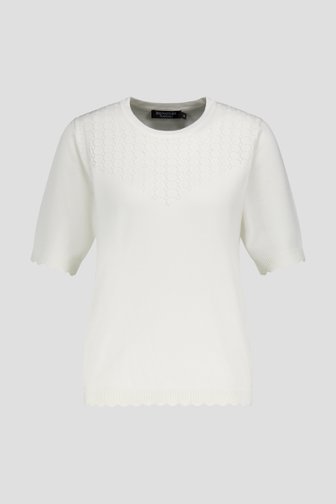 Pull écru avec tricot ajouré de Signature pour Femmes