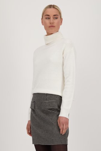 Le devant de Pull écru doux à col roulé - Louise x Tine de Louise pour Femmes