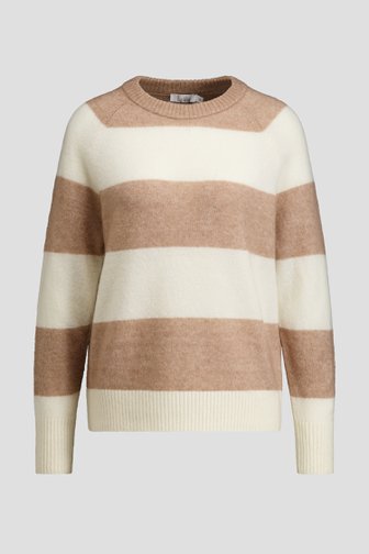 Le devant de Pull écru rayé avec laine de Liberty Loving nature pour Femmes