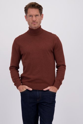 Le devant de Pull en coton à col roulé - marron de Dansaert Blue pour Hommes