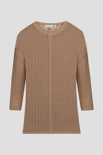Pull en crochet ajour taupe de Bicalla pour Femmes