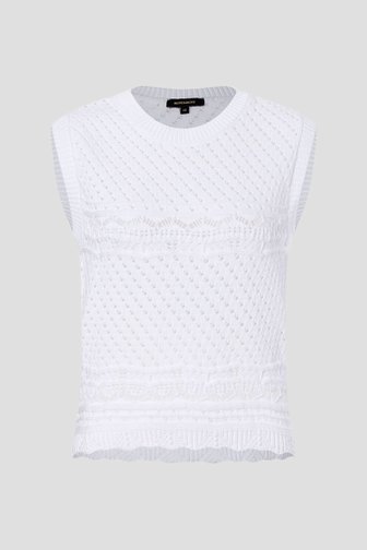 Pull en crochet blanc sans manches de More & More pour Femmes