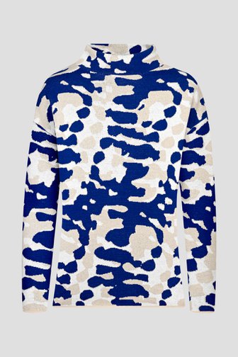 Pull en jacquard bleu et beige de Bicalla pour Femmes