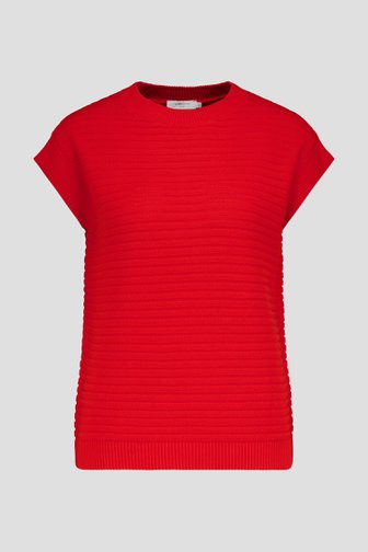 Pull en jersey sans manches rouge	 de Liberty Island pour Femmes