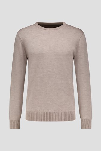 Pull en laine beige à col rond