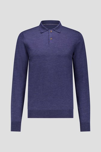 Le devant de Pull en laine bleu foncé à col de Upper East pour Hommes