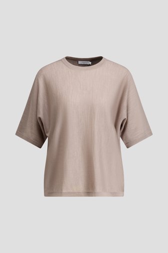 Le devant de Pull en laine brun à manches courtes de Liberty Island pour Femmes