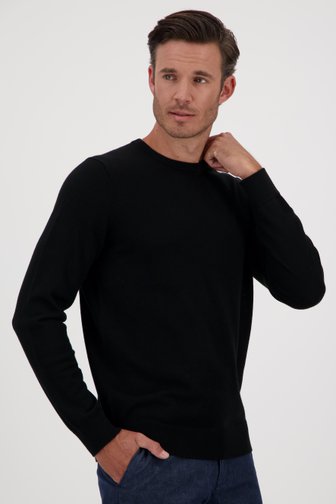 Pull en laine fine à col rond - Noir, male, Marque: Dansaert Black