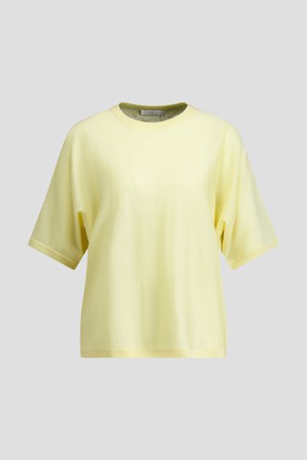 Le devant de Pull en laine jaune à manches courtes de Liberty Island pour Femmes