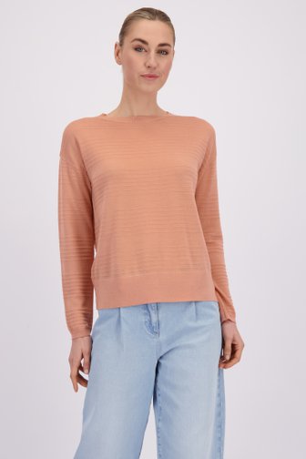 Le devant de Pull en laine rose saumon de Liberty Island pour Femmes