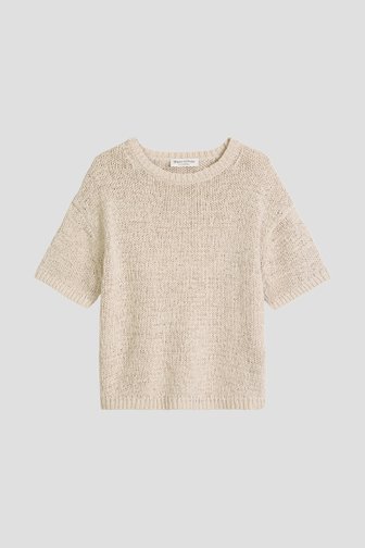Photo produit 1 de Pull en maille beige à manches courtes de Marc O'Polo pour Femmes