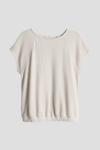 Le devant de Pull en maille beige à manches courtes de Opus pour Femmes