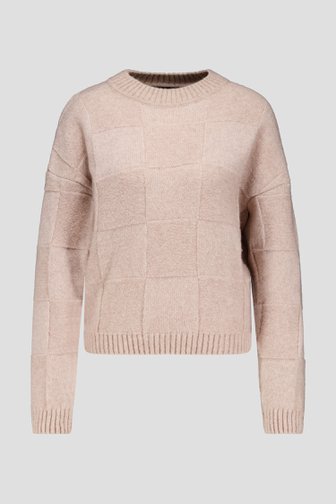 Le devant de Pull en maille beige de AC by Annelien Coorevits pour Femmes