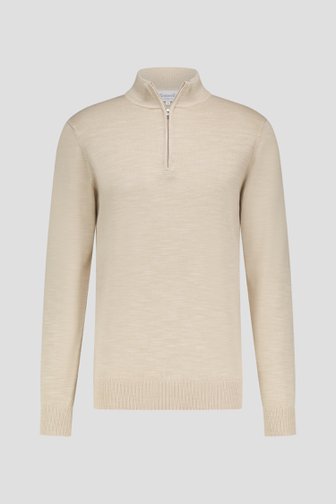 Pull en maille fine beige à fermeture éclair  de Michaelis pour Hommes