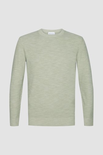 Pull en maille fine beige-vert avec col rond de Michaelis pour Hommes