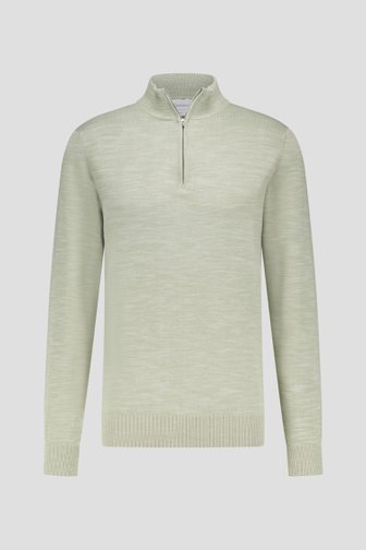 Pull en maille fine vert clair à fermeture éclair de Michaelis pour Hommes