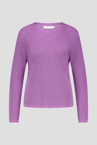 Pull en maille lilas avec col en V  de Liberty Island pour Femmes