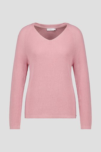 Pull en maille rose avec col en V  de Liberty Island pour Femmes