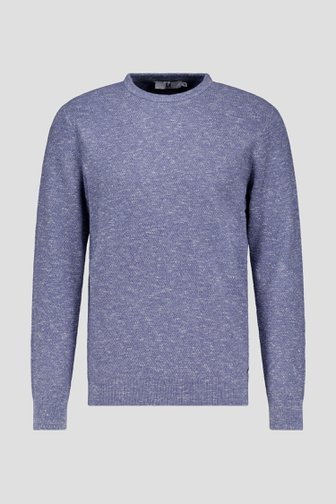 Pull en piqué bleu à col rond de Upper East pour Hommes