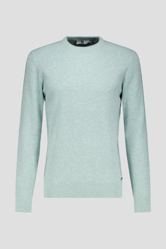 Pull en piqué vert à col rond de Upper East pour Hommes