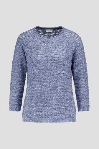 Pull en tricot ajouré bleu foncé de Barbara Lebek pour Femmes