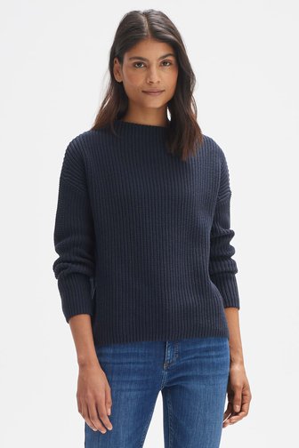 Pull en tricot bleu foncé	 de Opus pour Femmes