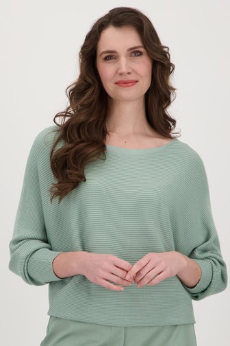 Pull en tricot côtelé vert menthe de D'Auvry pour Femmes