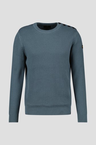 Pull en tricot gris-bleu de Ravøtt pour Hommes