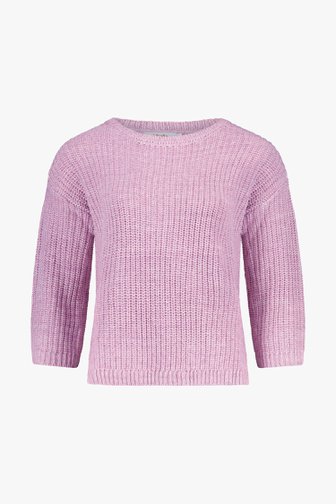 Pull en tricot rose pastel à manches 3/4 de Libelle pour Femmes