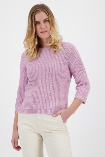 Pull en tricot rose pastel à manches 3/4 de Libelle pour Femmes