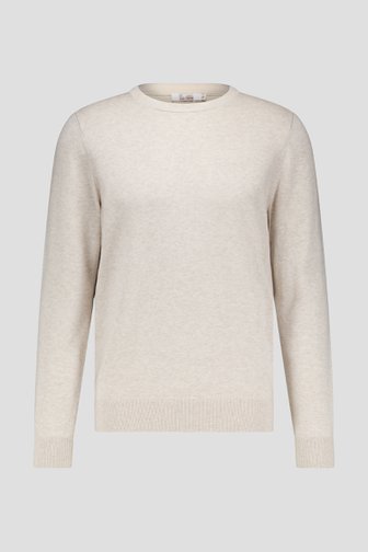 Le devant de Pull fin beige clair à col rond de Dansaert Blue pour Hommes