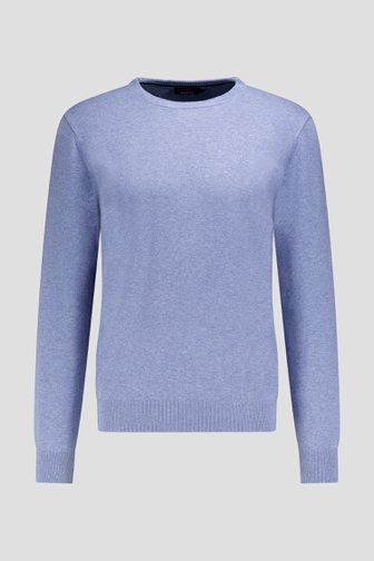 Le devant de Pull fin bleue à col rond de Dansaert Blue pour Hommes