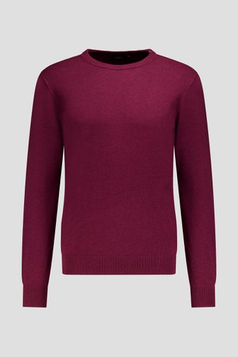 Le devant de Pull fin bordeaux à col rond de Dansaert Blue pour Hommes