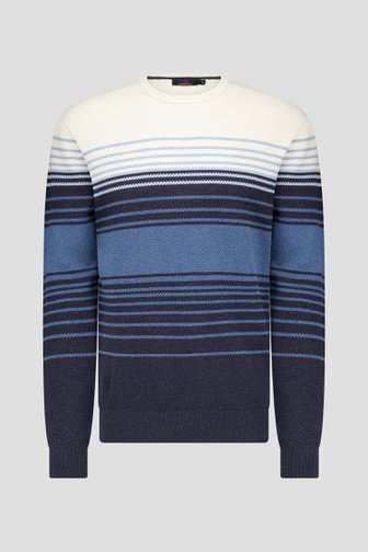 Pull fin en beige et bleu de Dansaert Blue pour Hommes