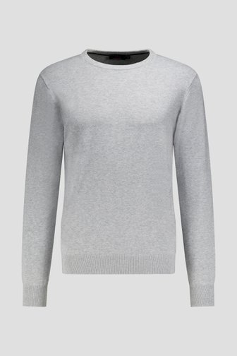 Le devant de Pull fin grise à col rond de Dansaert Blue pour Hommes